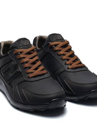 Мужские кожаные кроссовки весна/осень nb black