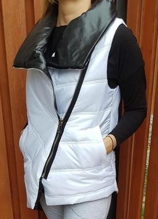 Жилетка асиметрична біла - by o la la, m-l