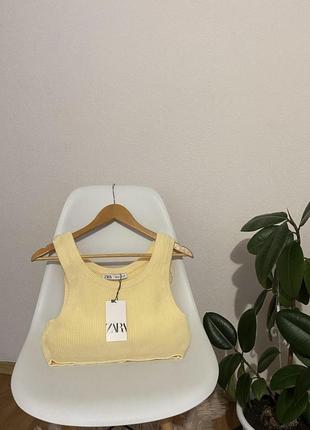 Топ вязаный женский, новый. размер s. zara.