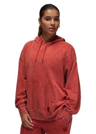 Худі air jordan women's flight fleece washed dune red hoodie