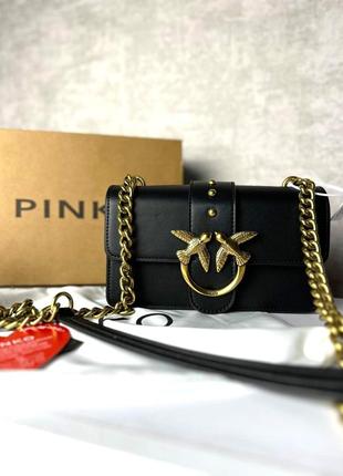 Черная сумка pinko, гладкая кожа
