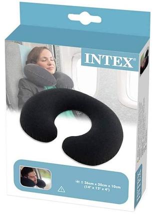 Надувная подушка-подголовник intex 68675 "travel pillow" (36-30-10 см)