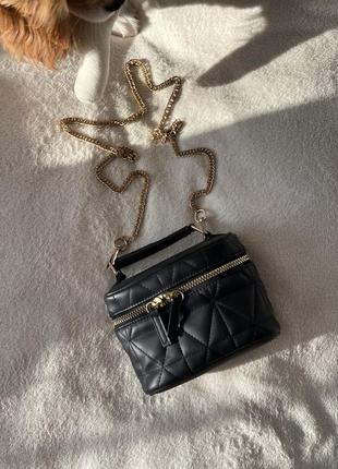 Черная сумочка шанель, сумка, клатч на цепочке chanel zara