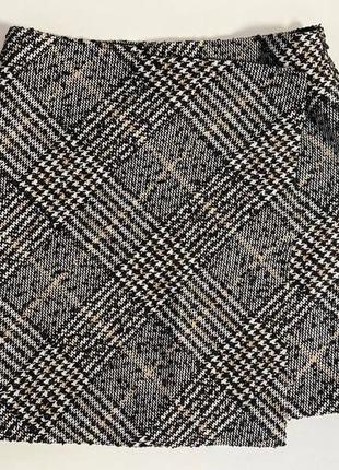 Теплая юбочка в клетку h&amp;m (s