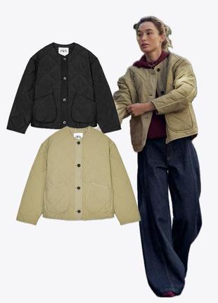 Стеганая куртка zara xs/xl