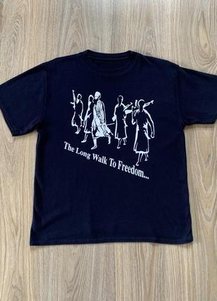 Мужская хлопковая футболка с принтом the long walk to freedom