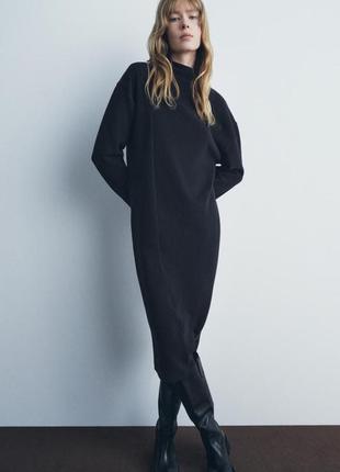 Платье теплое миди платье туника свитер zara