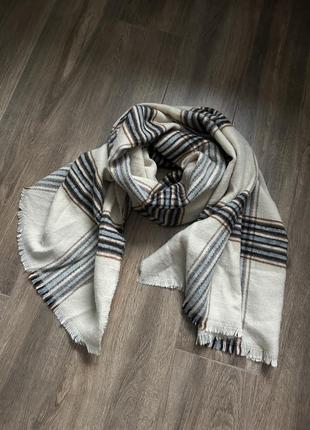 Шарф zara молочний в клітинку