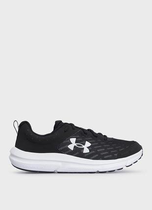 Чоловічі чорні шкіряні кросівки ua charged assert 10 under armour