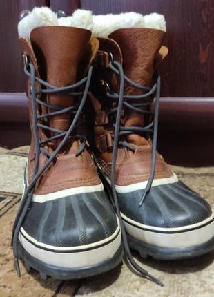 Sorel caribou waterproof сапоги кожаные термо 41 р.