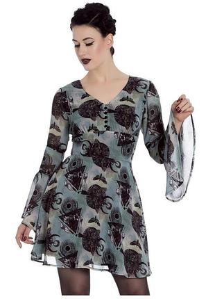 Крута неформальна готична відьомська віканська сукня alchemy by spin doctor з цікавим принтом