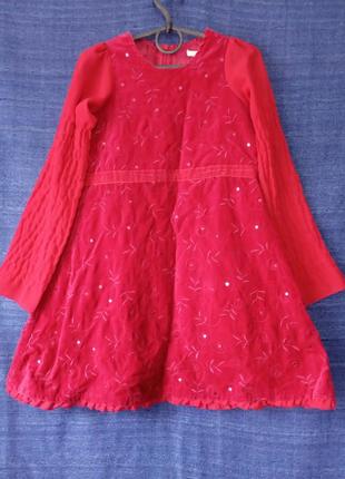 Платье нарядное велюровое с шифоновыми рукавами claire.dk 6/116