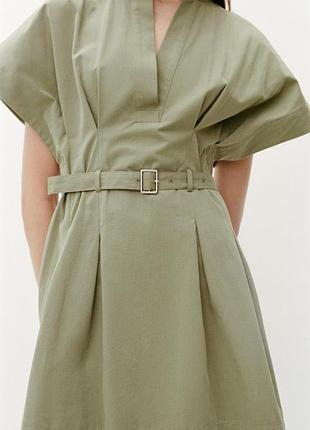Платье zara с поясом платье повседневное легкое