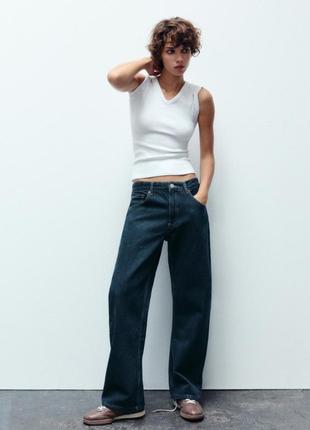 Джинси wide-leg trf iз ременем zara original spain джинси зара висока талiя