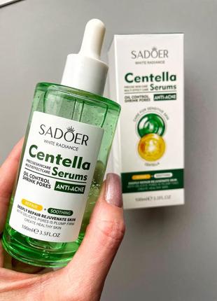 Сироватка від акне та висипань контроль жирності з центелою sadoer centella serum anti-acne 100 мл