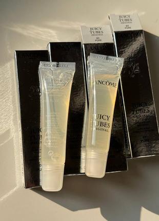 Бальзам блеск для губ lancome juicy tubes marshmallow electro original lip gloss оттенок 01 pure 15мл полный формат