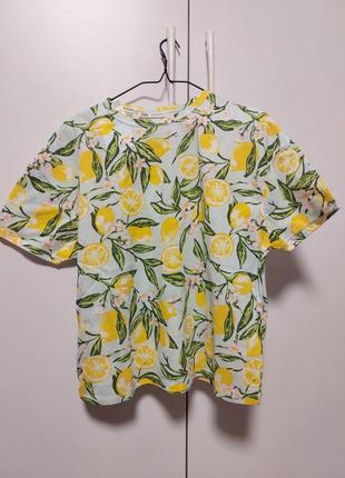 Футболка в лимонах zara, s коллекция 2025 года