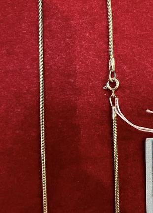 Срібний позолочений ланцюжок снейк 45 см.