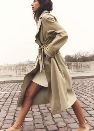 Пальто тренч жіночий бежевий zara new