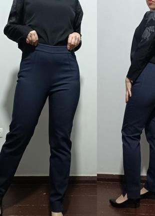 Брюки женские arket slim-fit, eur 40, сине-серого цвета3 фото