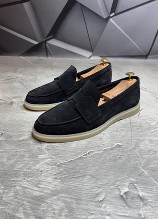 Лоферы замшевые мужские чёрные black suede! туфли лоферы мужские замшевые! натуральная замша!