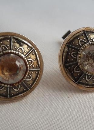 Запонки круглые бижутерия винтаж ссср