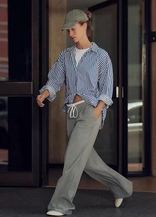 Базовая поплиновая рубашка  темно-синий/белый