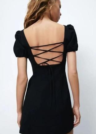 Сукня(плаття) чорна коротка з відкритою спиною zara