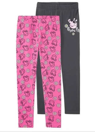 Лосины lupilu набор 2 шт леггинсы детские на девочку свинка пеппа peppa pig