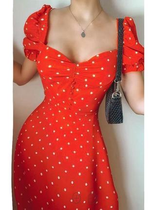 Распродажа платье prettylittlething миди горох