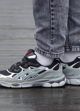 👟 кроссовки asics gel-nyc grey black/наложка bs👟