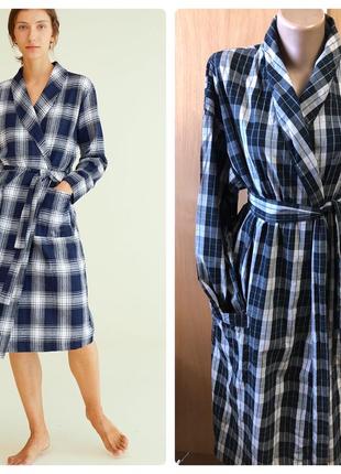 Натуральный халат в клетку унисекс