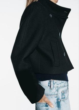 Куртка со смешанной шерстяной ткани zara