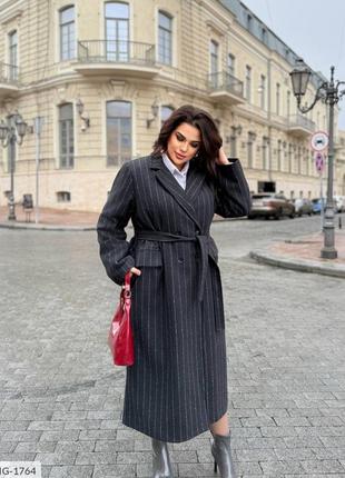 Пальто на подкладке синтепон 
дизайн полоска-тренд этого сезона