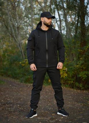 Чоловічій демісезонний костюм з плащівки softshell