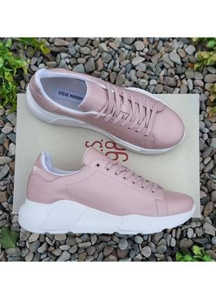 Розовые женские пудровые брендовые кроссовки steve madden 40-41 размер