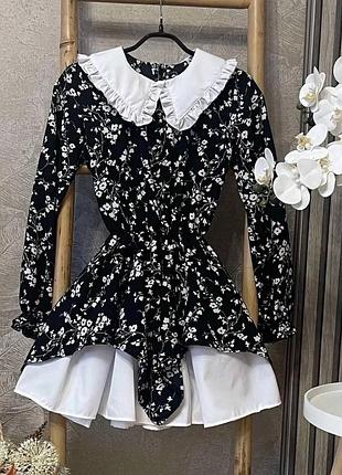 Платье для девочки в цветочный принт