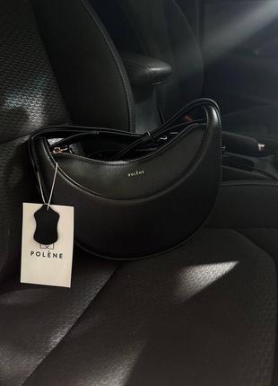 Черная сумка polene, кожаная сумка polene