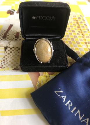 Масивне срібне кільце з натуральною яшмою zarina, ідеальний стан, розмір універсальний