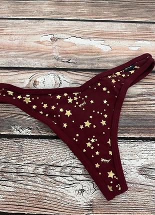 Трусики коттоновые стринги victoria’s secret pink оригинал