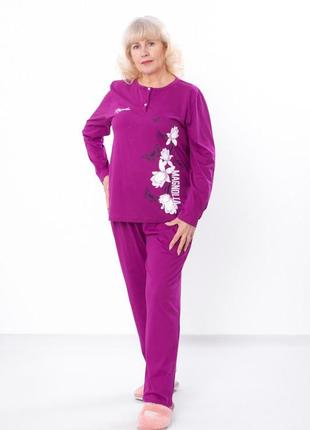 Пижама женская легкая хлопковая, комплект домашний женский с длинным рукавом, батал, большой размер