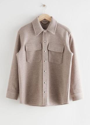 Жакет oversized wool blend overshirt / 34