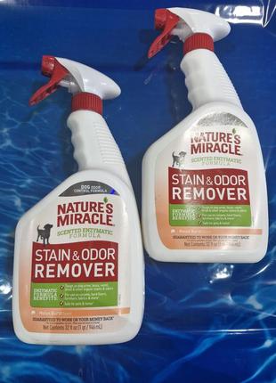Спрей для собак nature's miracle stain&odor remover spray для устранения запахов и пятен 709 мл с ароматом дыни