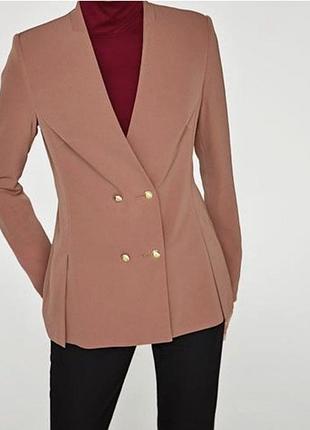 Zara піджак жакет кольору пудрової рози