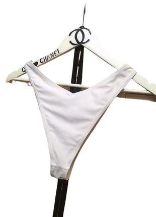 Распродажа!!️белые плавки высокой посадки вырез треугольник