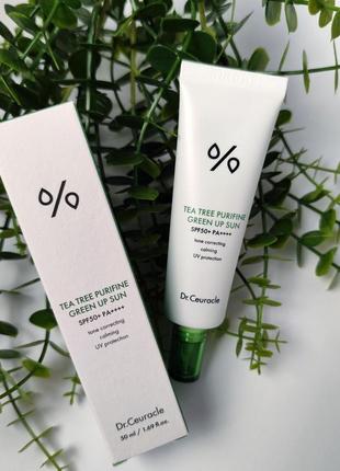 Солнцезащитный крем для лица – dr. ceuracle tea tree purifine green up sun spf50+ pa++++ 50ml