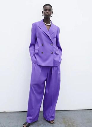 Пурпурные шерстяные штаны палаццо cos wool trousers.