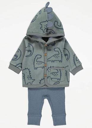 Костюм george англія на хлопчика 18-24 1.5-2  92 кофта фліс шитани бавовна діно