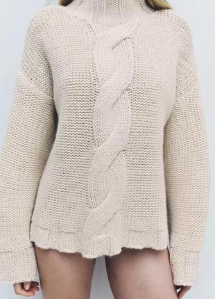 Светр бежевий вʼязаний zara new2 фото