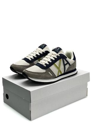 Мужские кроссовки armani exchange ax grey white